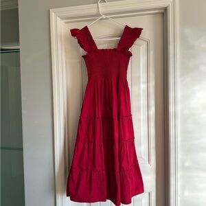 Hill House Home Ellie Nap Dress in Victorian Red Cotton Poplin